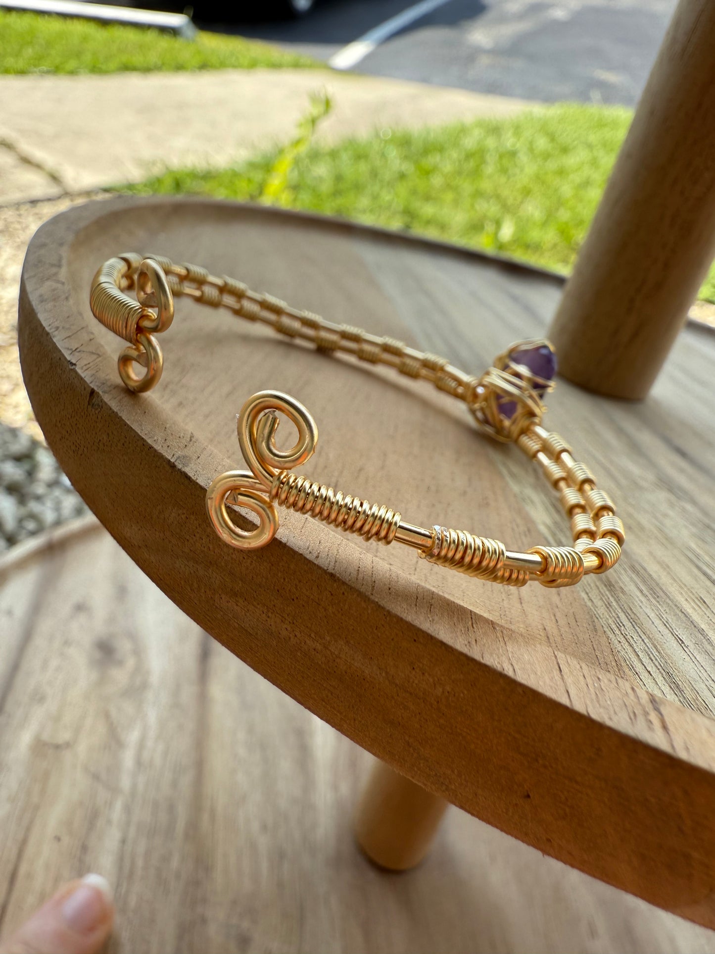 Bangle drop: gold amethyst