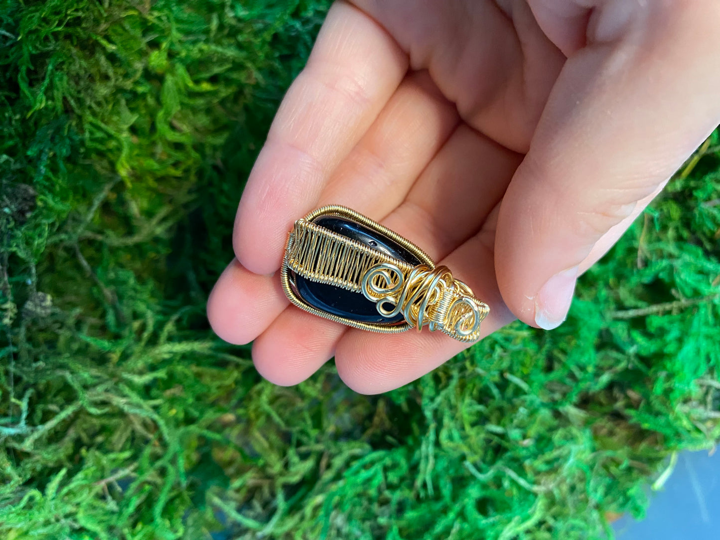 Black obsidian pendant
