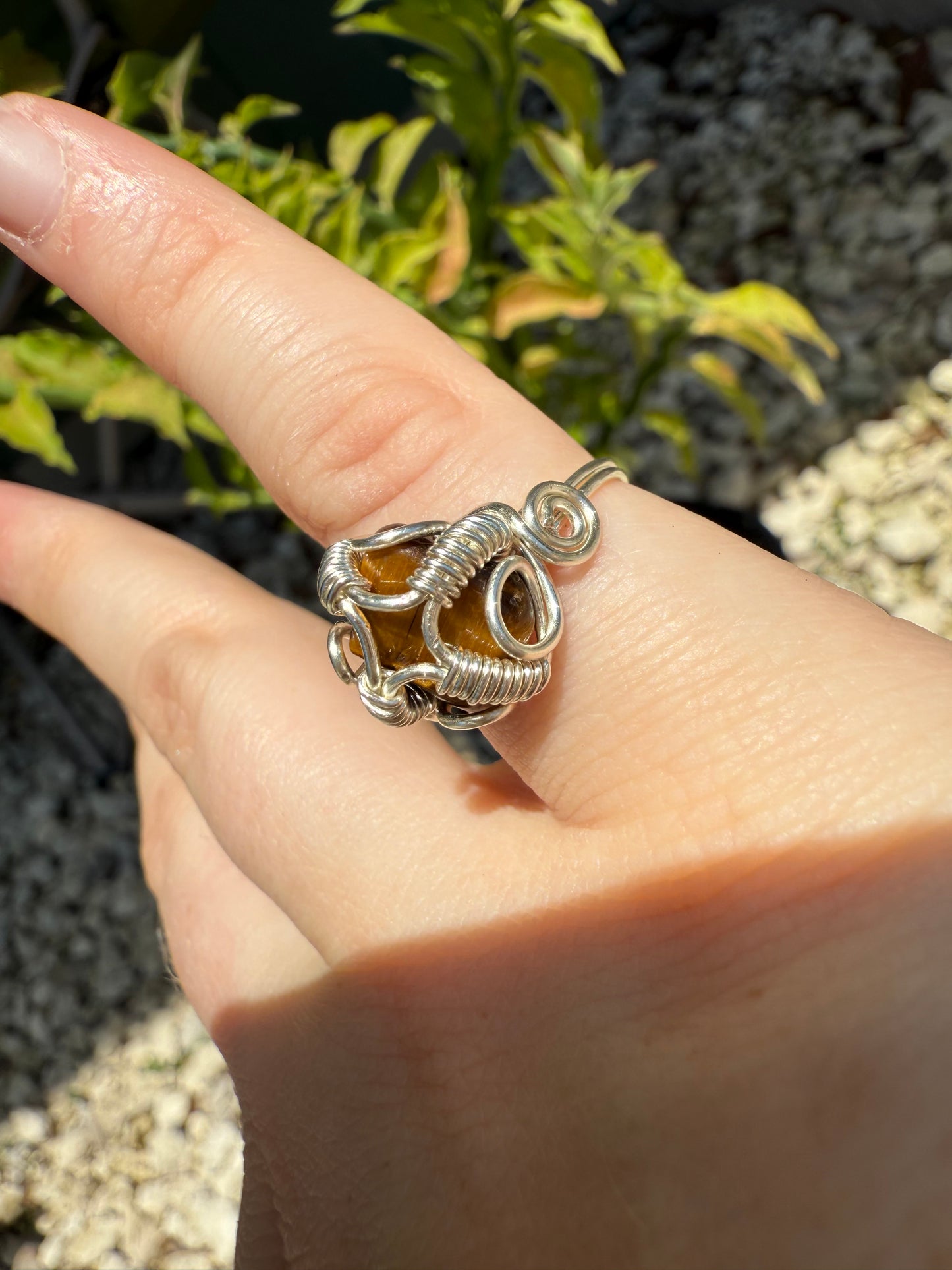 Size 4.5 tigers eye ring