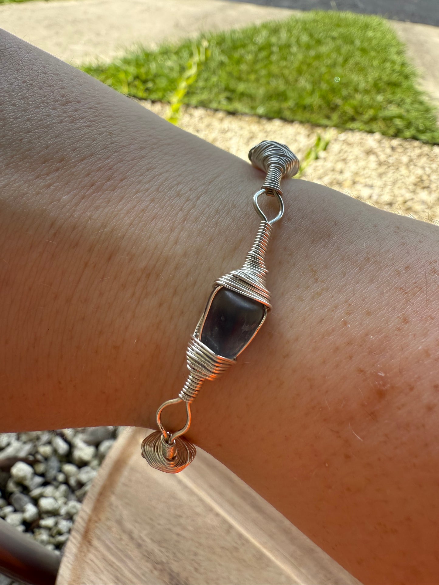 Bangle drop: rainbow fluorite