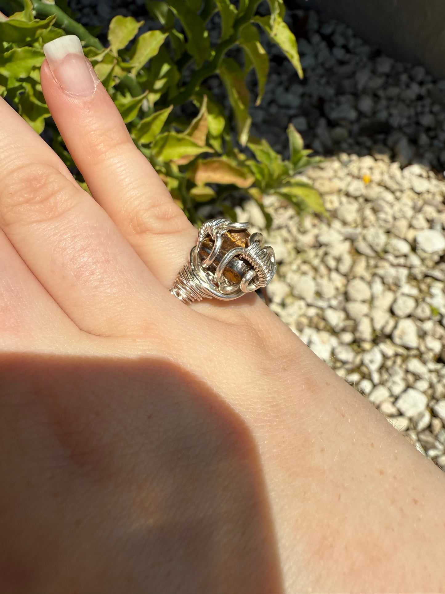Size 5 tigers eye ring