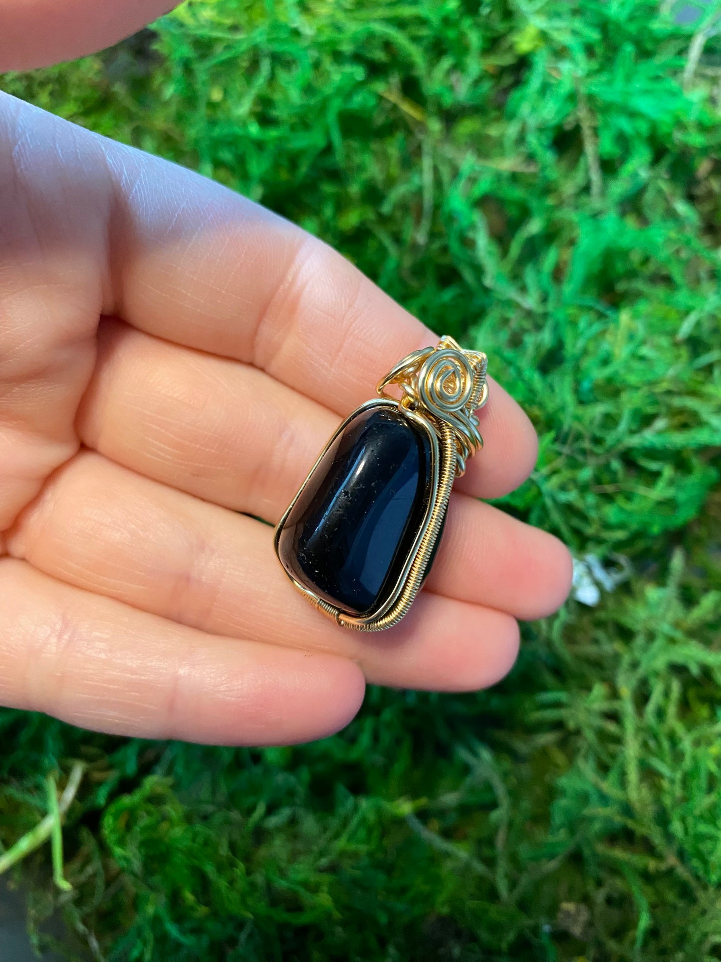 Black obsidian pendant