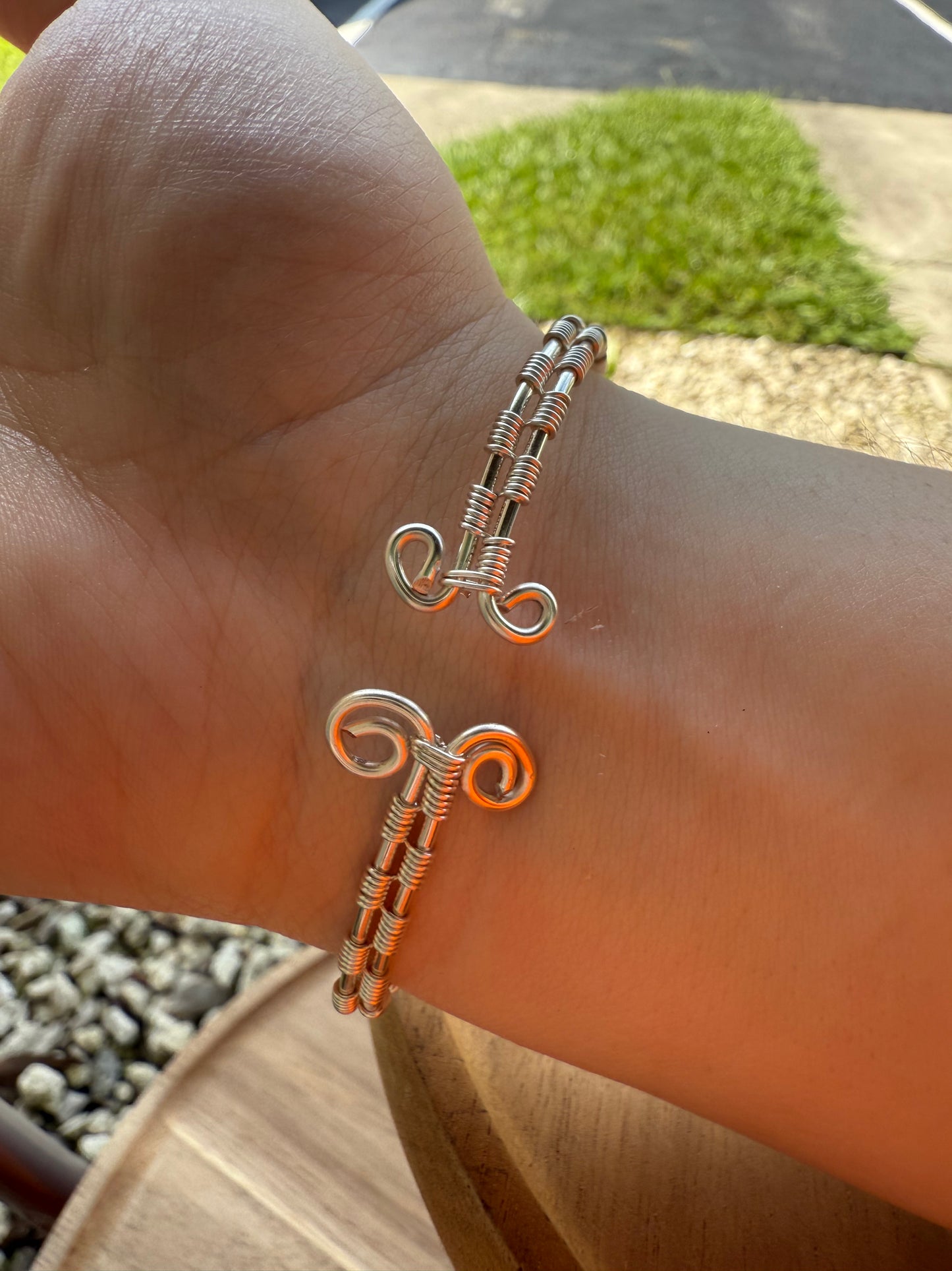 Bangle drop: silver amethyst