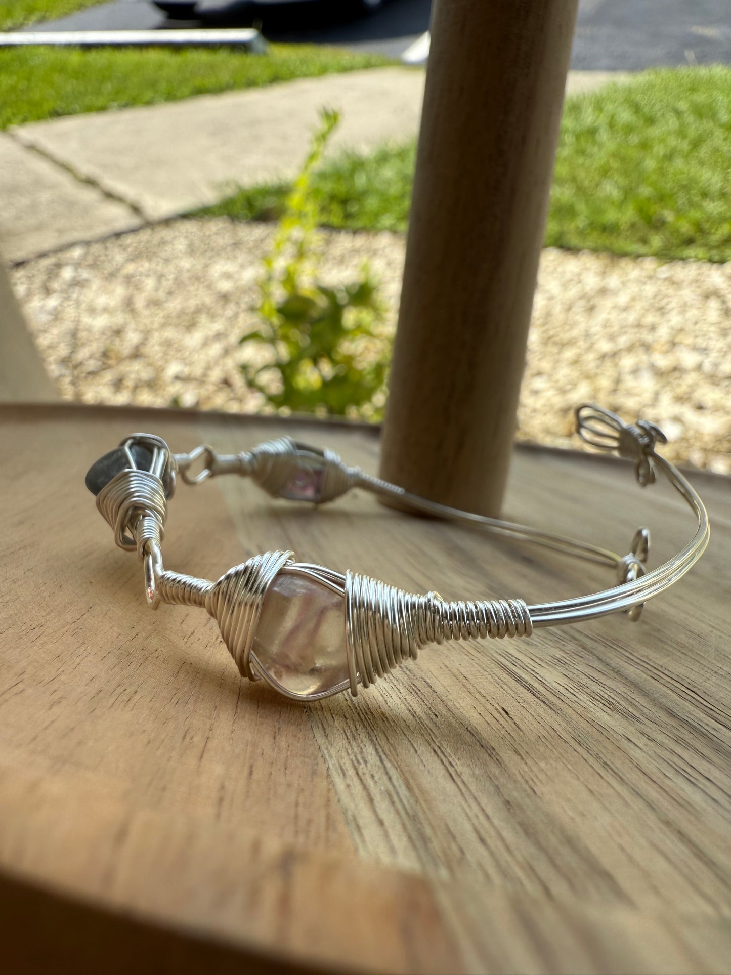 Bangle drop: rainbow fluorite