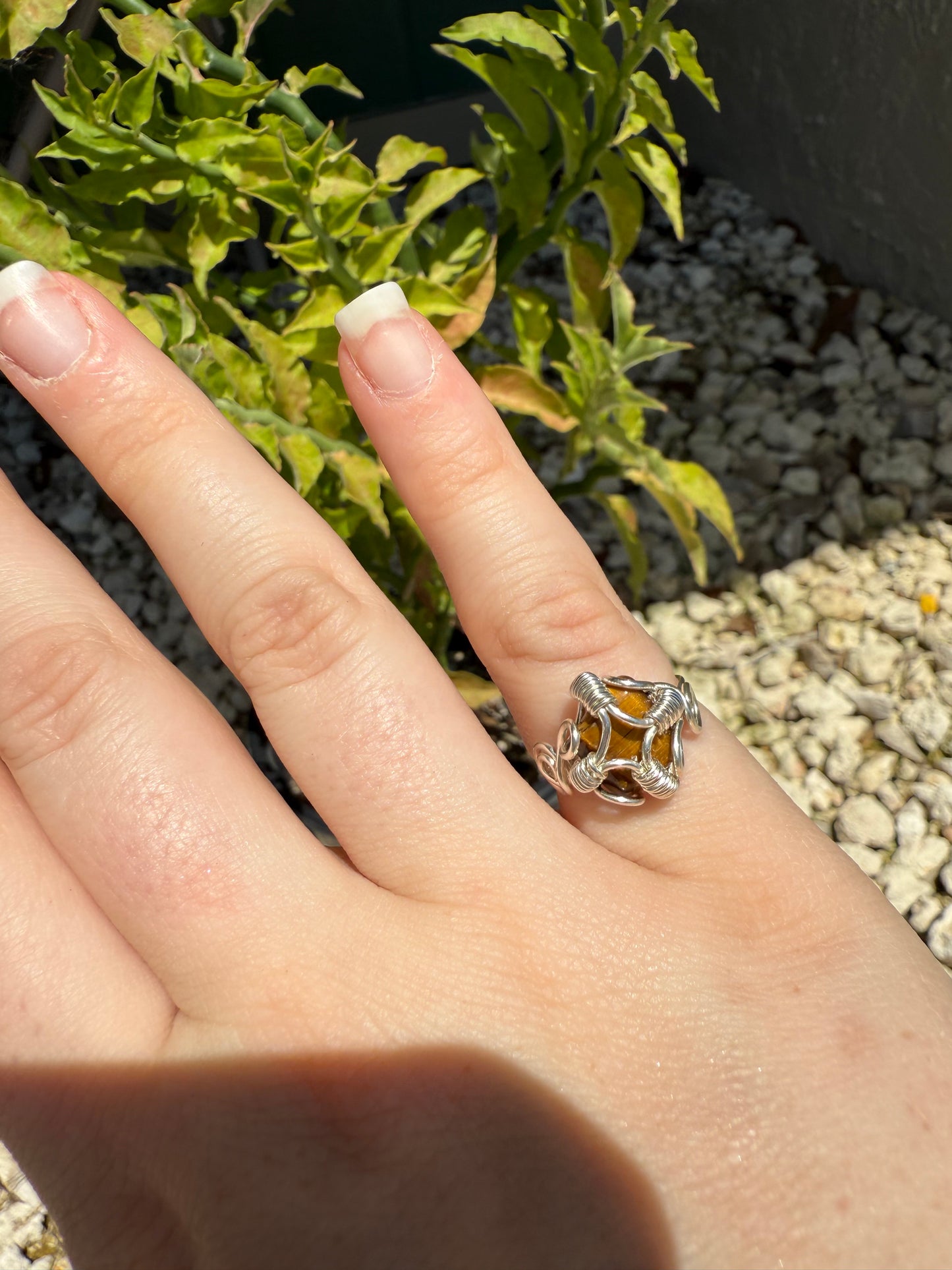 Size 4.5 tigers eye ring