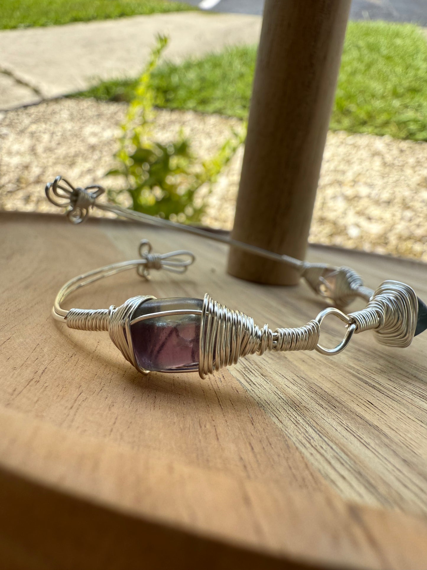 Bangle drop: rainbow fluorite