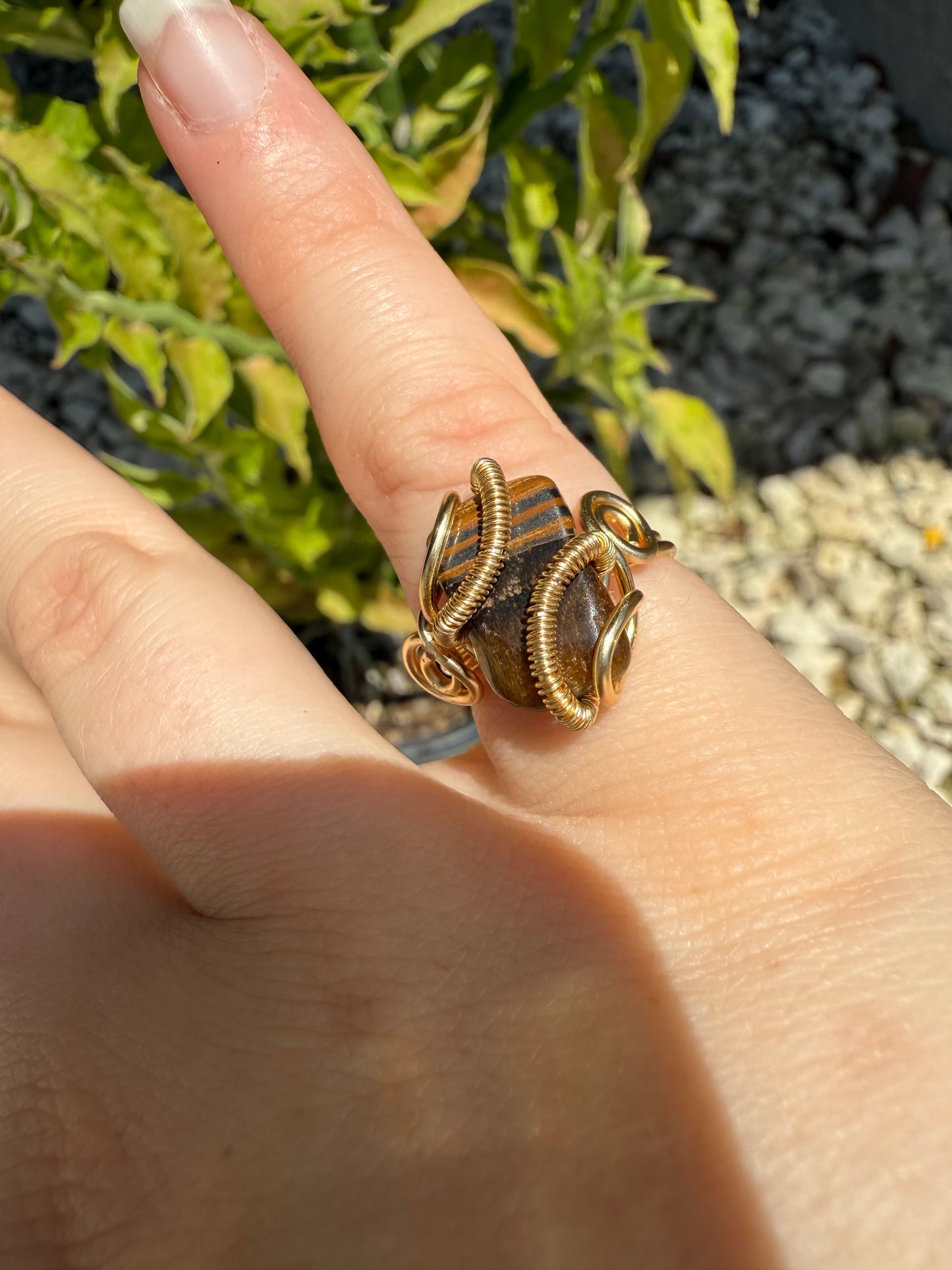 Size 4.5 tigers eye ring