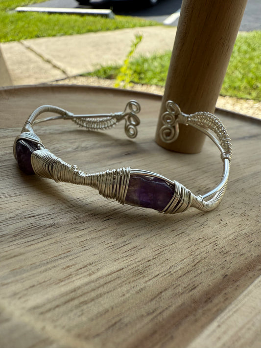 Bangle drop: silver amethyst