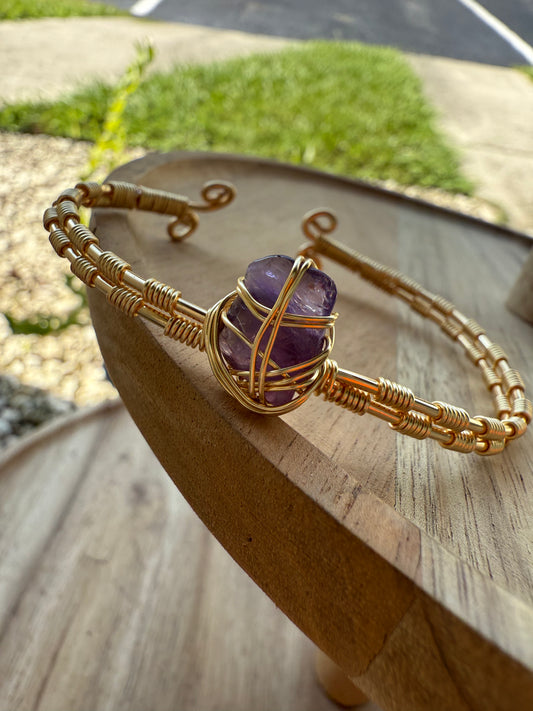 Bangle drop: gold amethyst
