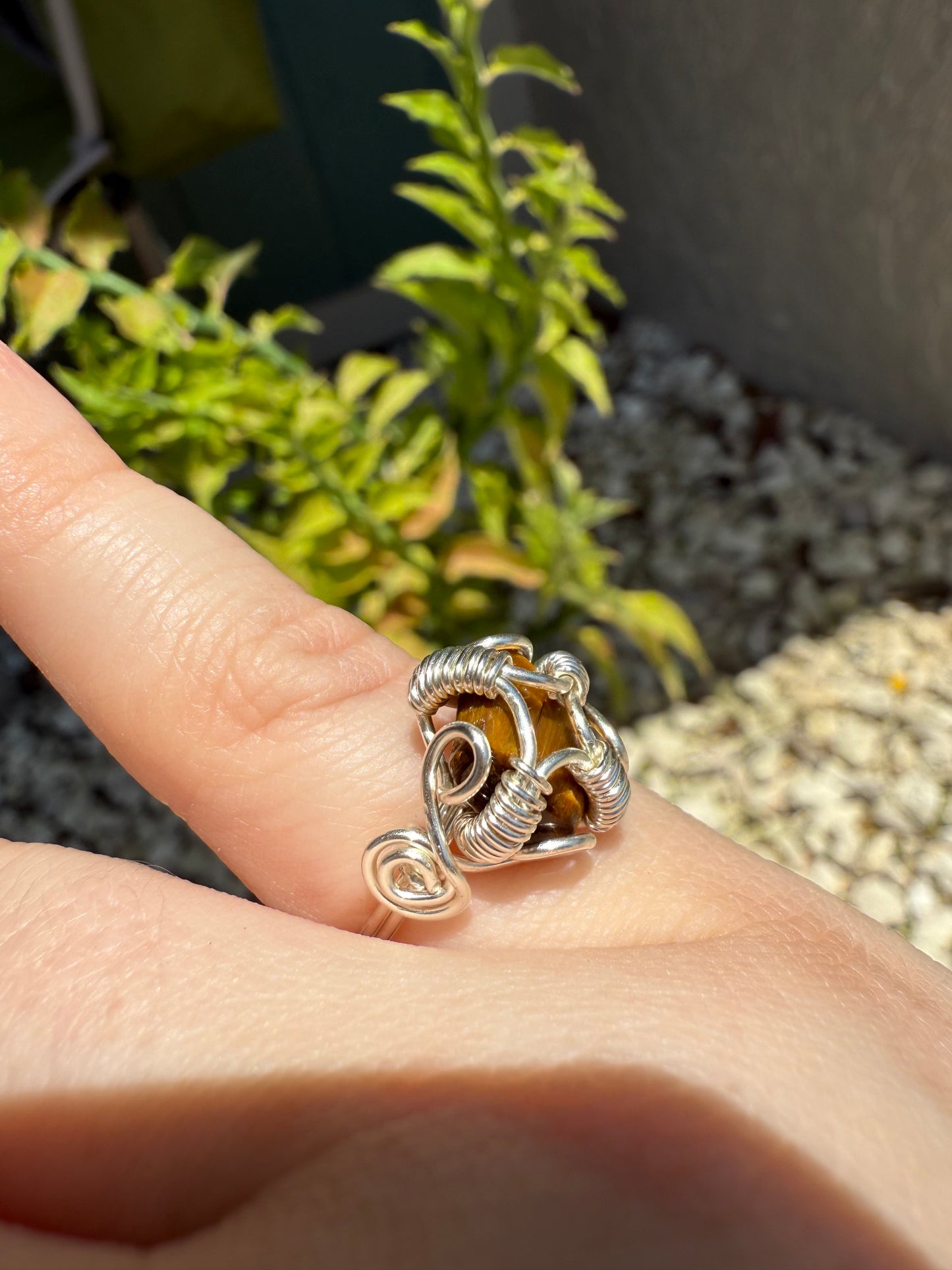 Size 4.5 tigers eye ring