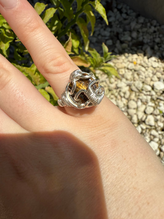Size 5 tigers eye ring