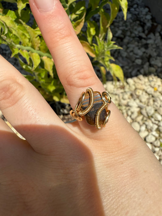 Size 4.5 tigers eye ring