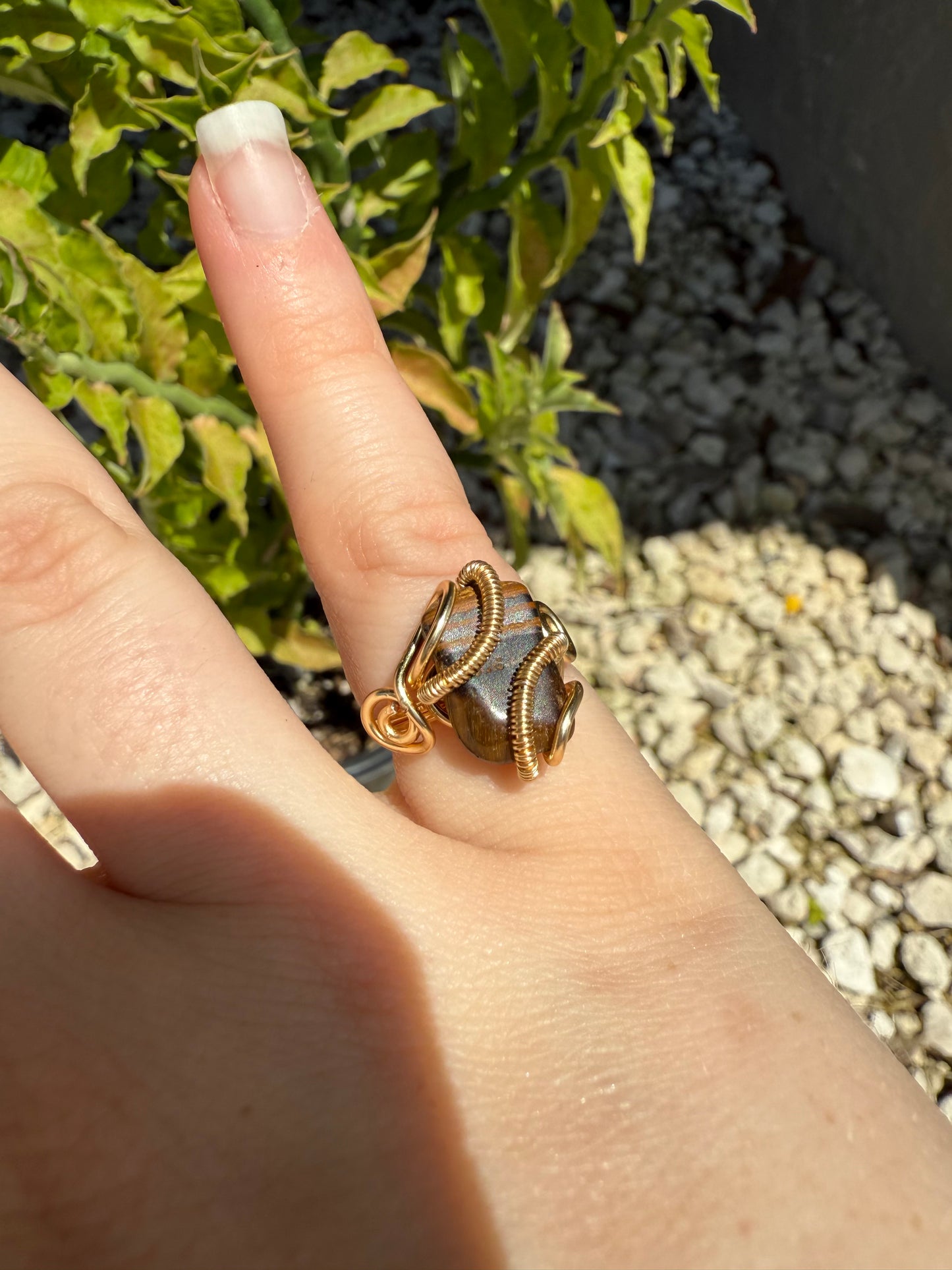 Size 4.5 tigers eye ring
