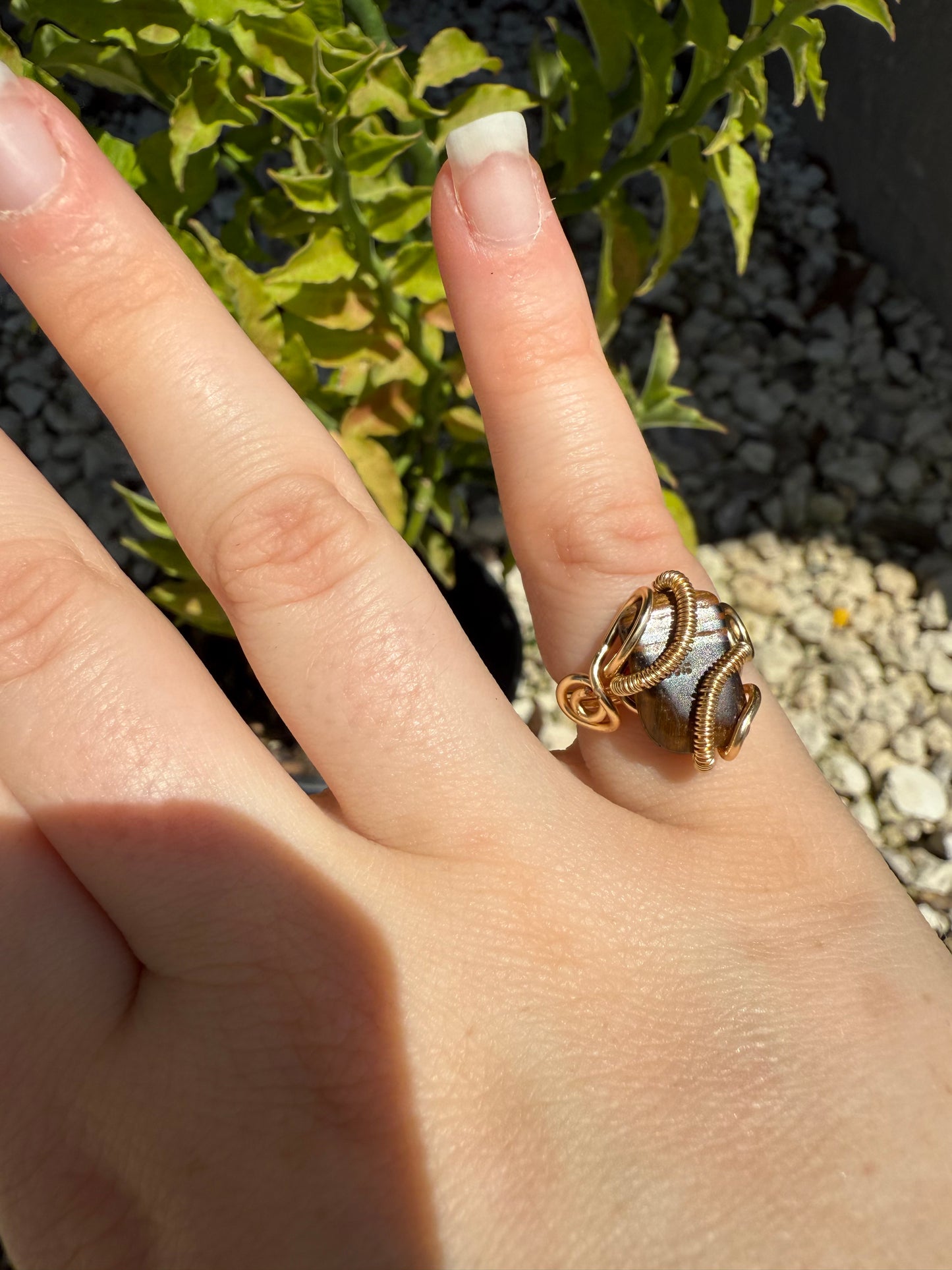Size 4.5 tigers eye ring