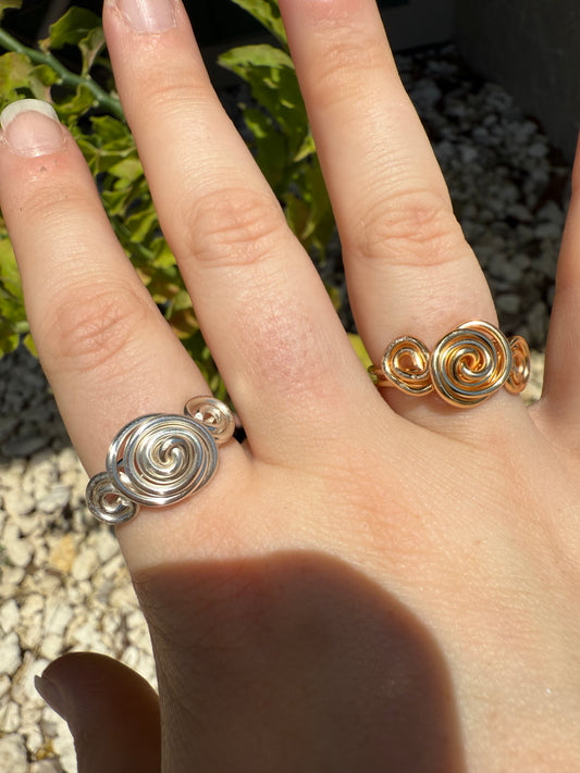 Triple swirl ring all sizes